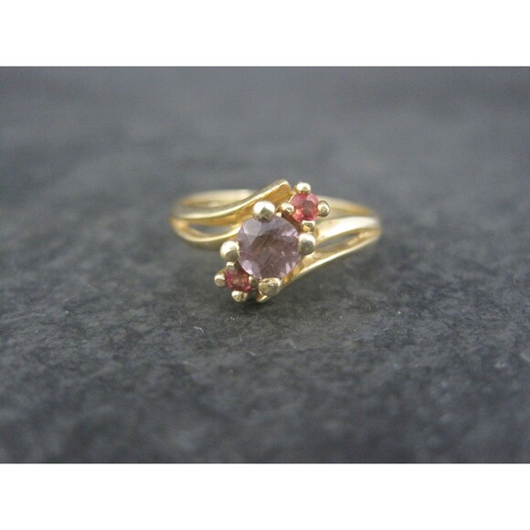 Vintage 10K Zircon Fire Opal Ring Size 6 - Picture 1 of 10